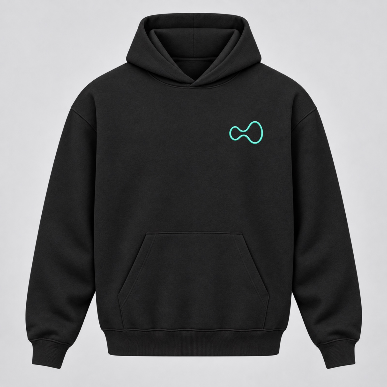 Custom black HL Core Hoodie with Hype Green embroidery
